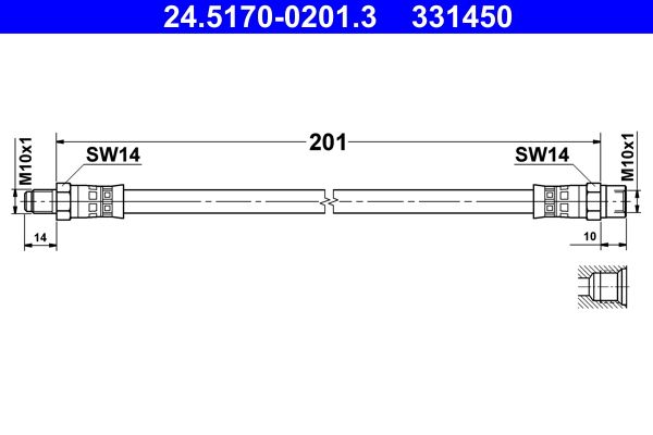 ATE 24.5170-0201.3 Brake Hose