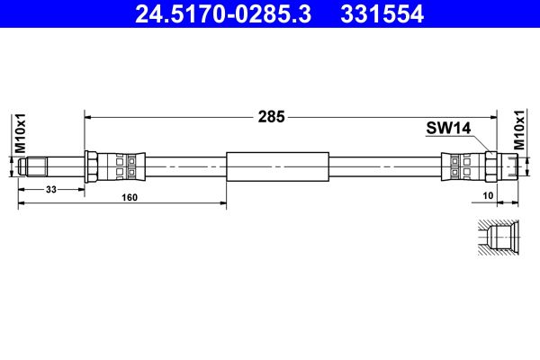 ATE 24.5170-0285.3 Brake Hose