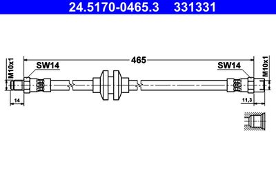 Brake Hose ATE 24.5170-0465.3