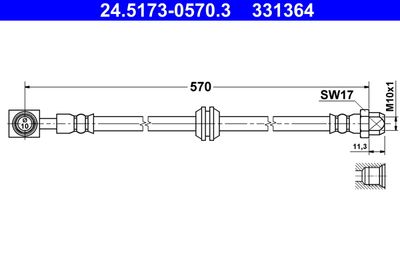 Brake Hose ATE 24.5173-0570.3