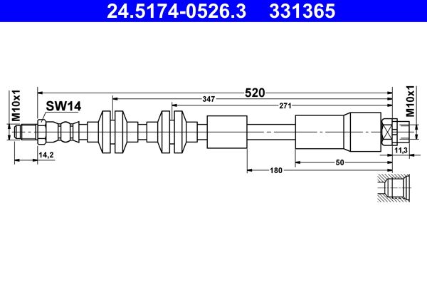 ATE 24.5174-0526.3 Brake Hose