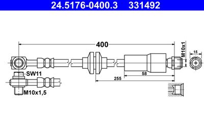 Brake Hose ATE 24.5176-0400.3