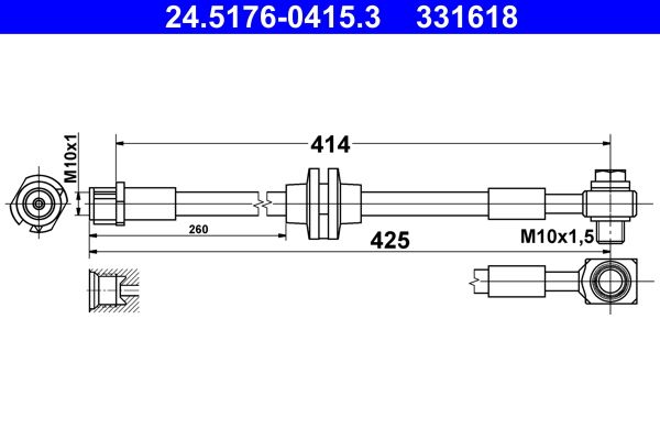 ATE 24.5176-0415.3 Brake Hose