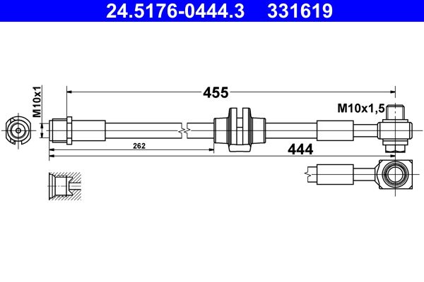 ATE 24.5176-0444.3 Brake Hose
