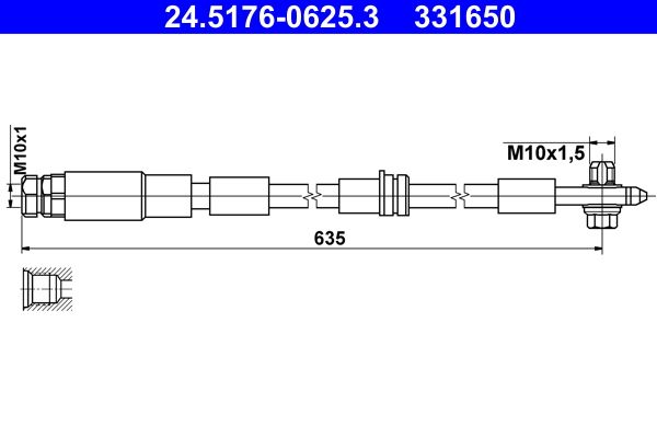 ATE 24.5176-0625.3 Brake Hose