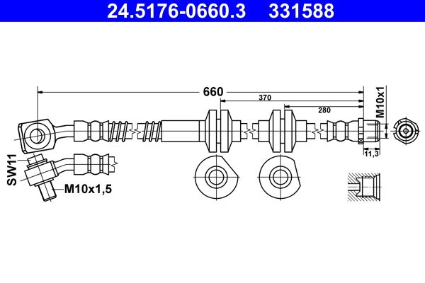 ATE 24.5176-0660.3 Brake Hose