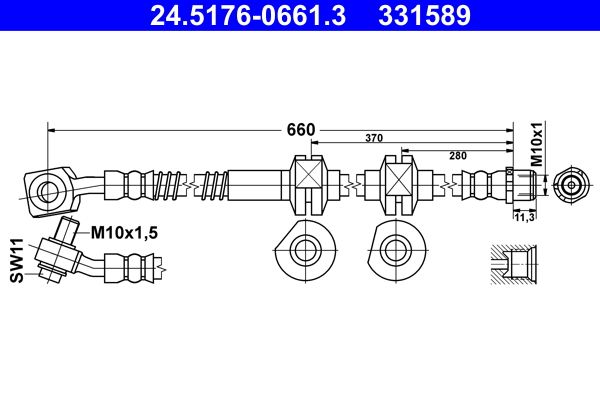 ATE 24.5176-0661.3 Brake Hose