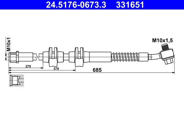 ATE 24.5176-0673.3 Brake Hose