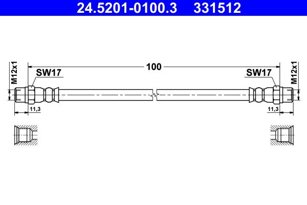 ATE 24.5201-0100.3 Brake Hose