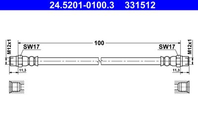 Brake Hose ATE 24.5201-0100.3