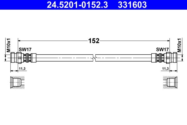 ATE 24.5201-0152.3 Brake Hose