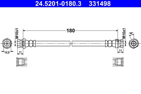 ATE 24.5201-0180.3 Brake Hose