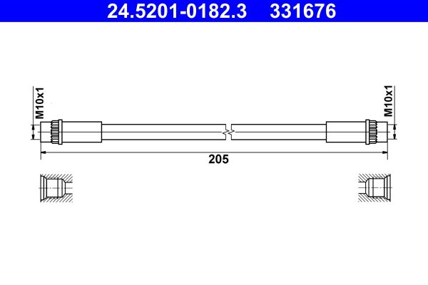 ATE 24.5201-0182.3 Brake Hose