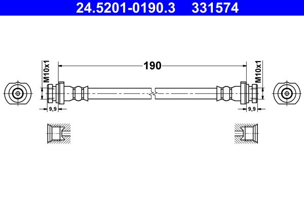 ATE 24.5201-0190.3 Brake Hose