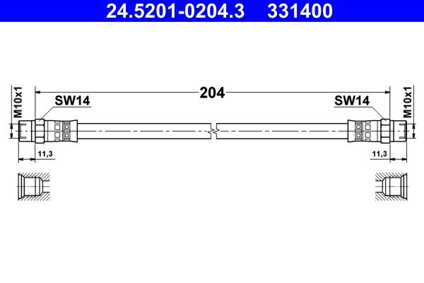ATE 24.5201-0204.3 Brake Hose