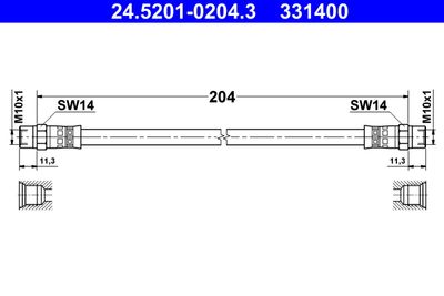 Brake Hose ATE 24.5201-0204.3