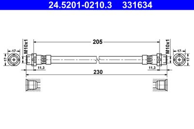 Brake Hose ATE 24.5201-0210.3