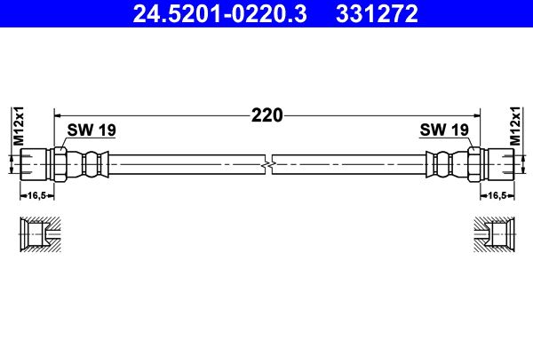 ATE 24.5201-0220.3 Brake Hose