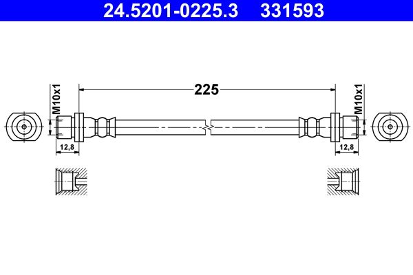 ATE 24.5201-0225.3 Brake Hose