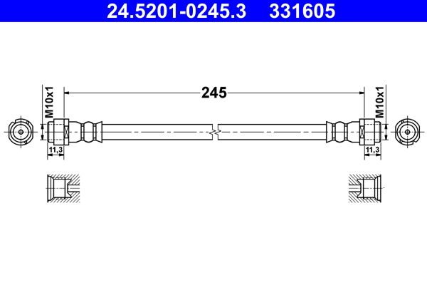 ATE 24.5201-0245.3 Brake Hose