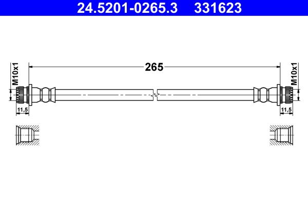 ATE 24.5201-0265.3 Brake Hose