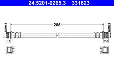 Brake Hose ATE 24.5201-0265.3