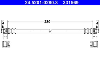 Brake Hose ATE 24.5201-0280.3