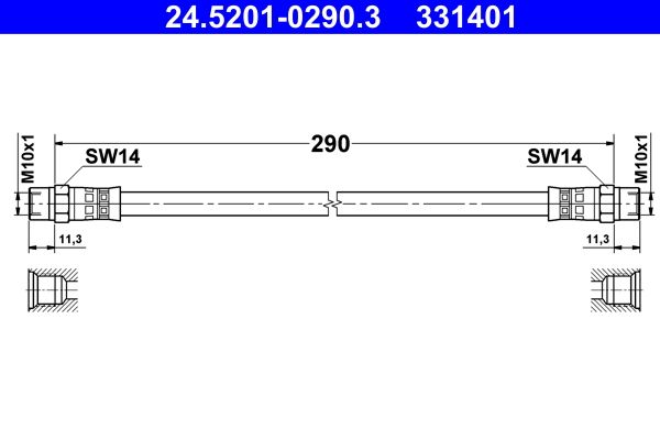 ATE 24.5201-0290.3 Brake Hose