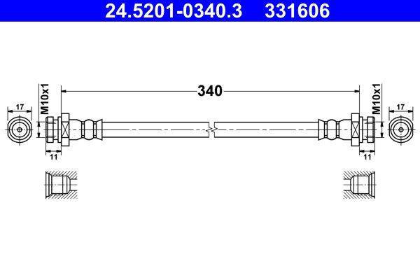 ATE 24.5201-0340.3 Brake Hose