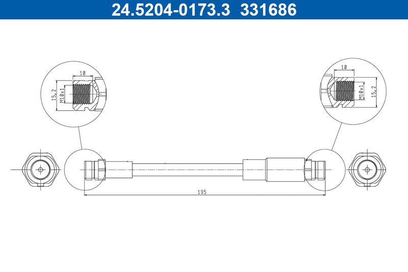 ATE 24.5204-0173.3 Brake Hose