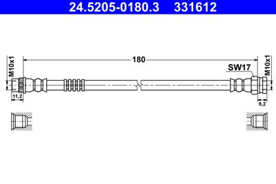 Brake Hose ATE 24.5205-0180.3