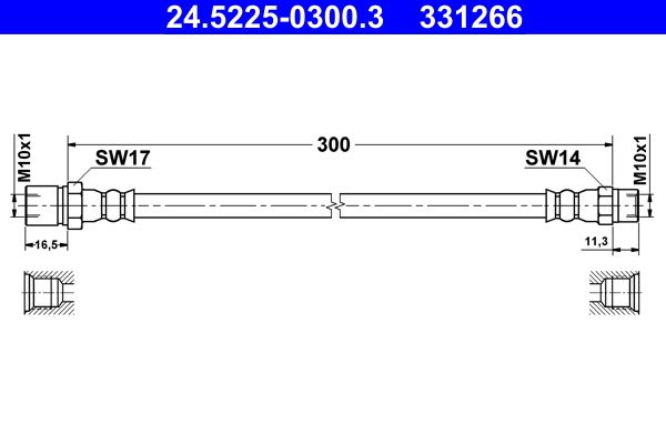 ATE 24.5225-0300.3 Brake Hose