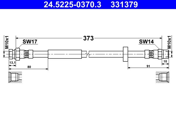 ATE 24.5225-0370.3 Brake Hose
