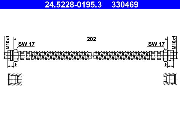 ATE 24.5228-0195.3 Brake Hose