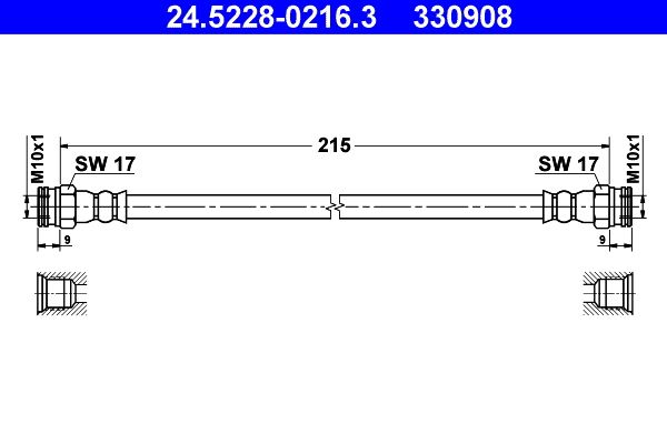 ATE 24.5228-0216.3 Brake Hose