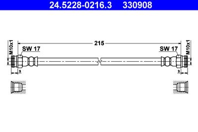 Brake Hose ATE 24.5228-0216.3