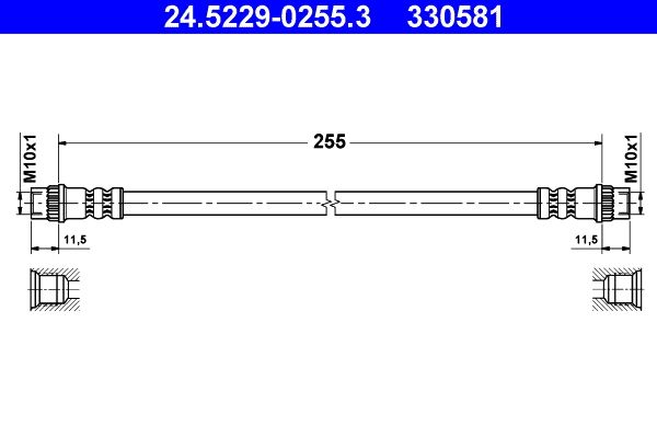 ATE 24.5229-0255.3 Brake Hose
