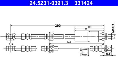 Brake Hose ATE 24.5231-0391.3