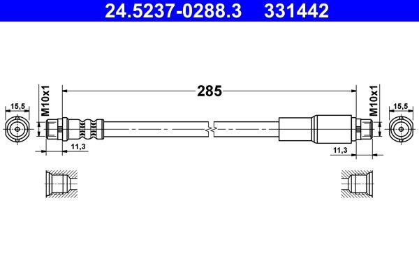 ATE 24.5237-0288.3 Brake Hose