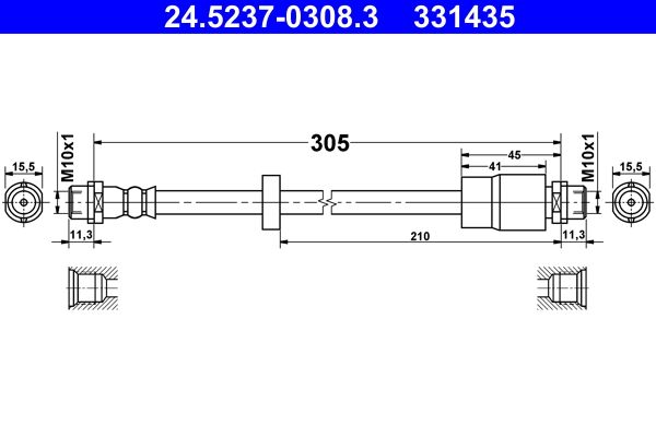 ATE 24.5237-0308.3 Brake Hose