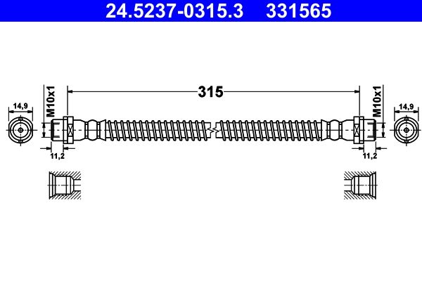 ATE 24.5237-0315.3 Brake Hose