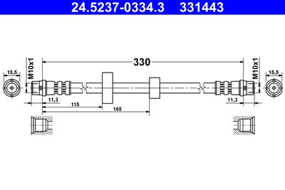 Brake Hose ATE 24.5237-0334.3