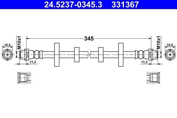 ATE 24.5237-0345.3 Brake Hose