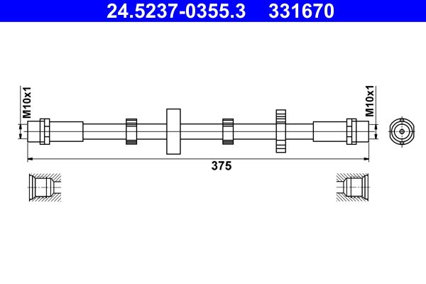ATE 24.5237-0355.3 Brake Hose
