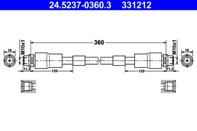 Brake Hose ATE 24.5237-0360.3