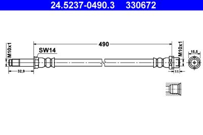 Brake Hose ATE 24.5237-0490.3