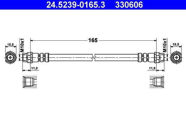 ATE 24.5239-0165.3 Brake Hose