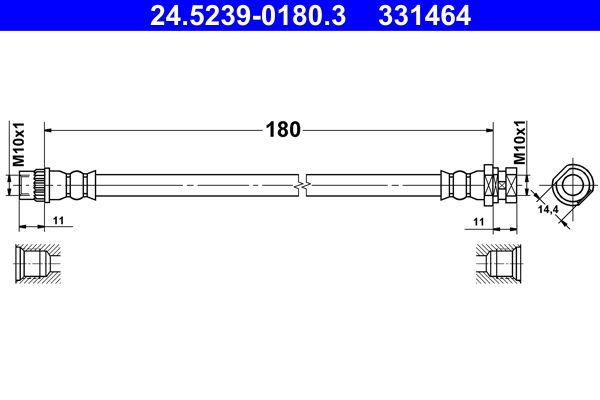 ATE 24.5239-0180.3 Brake Hose