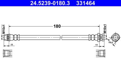 Brake Hose ATE 24.5239-0180.3