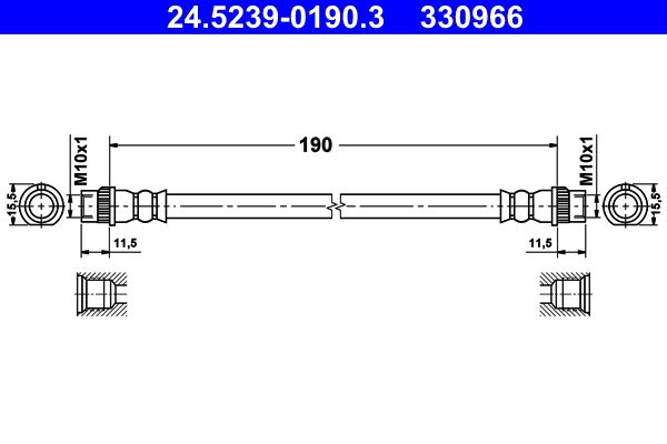 ATE 24.5239-0190.3 Brake Hose